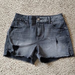 Maurices Distressed Jean Shorts Black